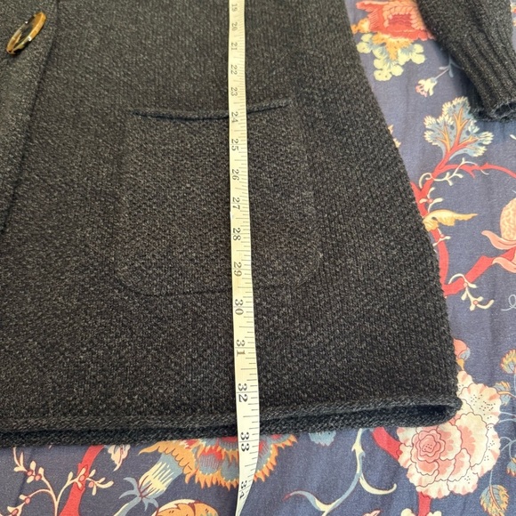 Helmut Lang Cosme Wool Cashmere Longline Single Button Cardigan Charcoal XS - Picture 10 of 11